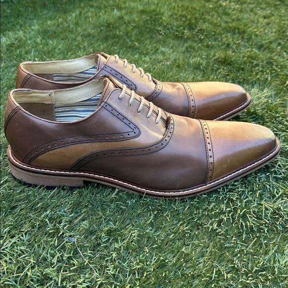 wing tip or cap toe for brown dress shoes Dress Shoe Cap Toe Oxford Brown & Brown Antique D (Medium) / 8